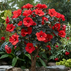 Гибискус Миднайт Роуз купить по цене от 269р. в интернет-магазине «Посадика» с доставкой почтой в в Карпинске и по всей России – [изображение №1].